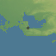 Shaded relief of the 52 km around Martigues, drawn from the GMTED2010 grid