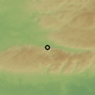 Shaded relief of the 52 km around Mazamet, drawn from the GMTED2010 grid