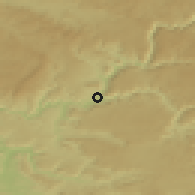 Shaded relief of the 52 km around Millau, drawn from the GMTED2010 grid