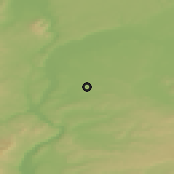 Shaded relief of the 51 km around Mions, drawn from the GMTED2010 grid