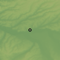 Shaded relief of the 52 km around Moissac, drawn from the GMTED2010 grid