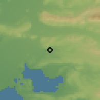 Shaded relief of the 52 km around Pélissanne, drawn from the GMTED2010 grid