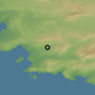 Shaded relief of the 52 km around Plan-de-Cuques, drawn from the GMTED2010 grid