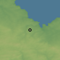 Shaded relief of the 50 km around Ploufragan, drawn from the GMTED2010 grid