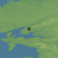 Shaded relief of the 50 km around Plougastel-Daoulas, drawn from the GMTED2010 grid