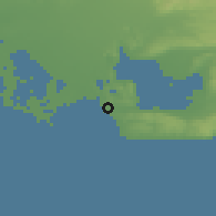 Shaded relief of the 52 km around Port-de-Bouc, drawn from the GMTED2010 grid