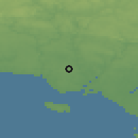Shaded relief of the 50 km around Quéven, drawn from the GMTED2010 grid