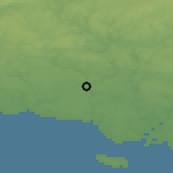 Shaded relief of the 50 km around Quimperlé, drawn from the GMTED2010 grid