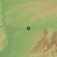 Shaded relief of the 52 km around Romans-sur-Isère, drawn from the GMTED2010 grid