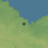 Shaded relief of the 50 km around Saint-Brieuc, drawn from the GMTED2010 grid