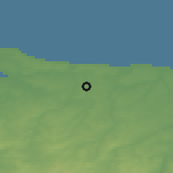 Shaded relief of the 50 km around Bayeux, drawn from the GMTED2010 grid