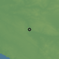 Shaded relief of the 51 km around Saintes, drawn from the GMTED2010 grid