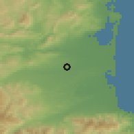 Shaded relief of the 52 km around Saint-Estève, drawn from the GMTED2010 grid