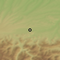 Shaded relief of the 52 km around Saint-Gaudens, drawn from the GMTED2010 grid