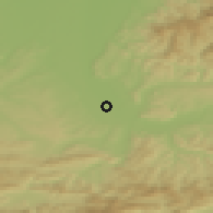 Shaded relief of the 51 km around Saint-Louis, drawn from the GMTED2010 grid