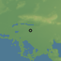 Shaded relief of the 52 km around Saint-Martin-de-Crau, drawn from the GMTED2010 grid