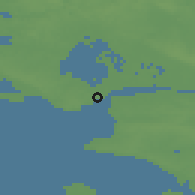 Shaded relief of the 51 km around Saint-Nazaire, drawn from the GMTED2010 grid