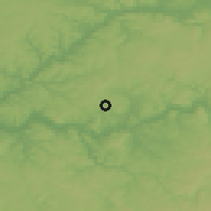 Shaded relief of the 52 km around Sarlat-la-Canéda, drawn from the GMTED2010 grid