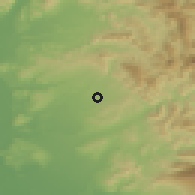 Shaded relief of the 52 km around Valréas, drawn from the GMTED2010 grid