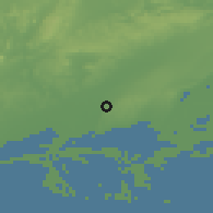 Shaded relief of the 52 km around Vauvert, drawn from the GMTED2010 grid