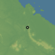 Shaded relief of the 60 km around Roura, drawn from the GMTED2010 grid