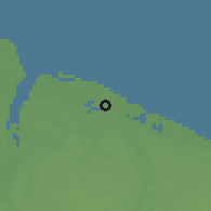 Shaded relief of the 60 km around Mana, drawn from the GMTED2010 grid