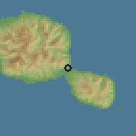 Shaded relief of the 59 km around Afaahiti, drawn from the GMTED2010 grid