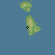 Shaded relief of the 59 km around Tehurui, drawn from the GMTED2010 grid
