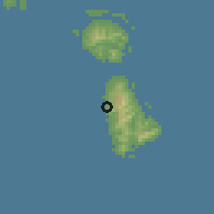 Shaded relief of the 59 km around Tevaitoa, drawn from the GMTED2010 grid