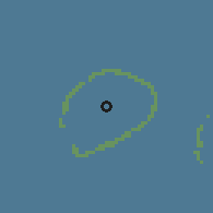 Shaded relief of the 59 km around Tikehau, drawn from the GMTED2010 grid