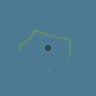 Shaded relief of the 59 km around Arutua, drawn from the GMTED2010 grid