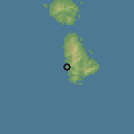 Shaded relief of the 59 km around Vaiaau, drawn from the GMTED2010 grid