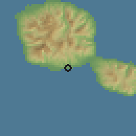 Shaded relief of the 59 km around Mataiea, drawn from the GMTED2010 grid