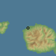 Shaded relief of the 59 km around Papeete, drawn from the GMTED2010 grid
