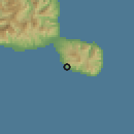 Shaded relief of the 59 km around Teahupoo, drawn from the GMTED2010 grid