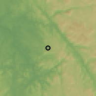 Shaded relief of the 60 km around Médouneu, drawn from the GMTED2010 grid