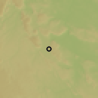 Shaded relief of the 60 km around Moanda, drawn from the GMTED2010 grid