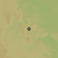 Shaded relief of the 60 km around Mounana, drawn from the GMTED2010 grid