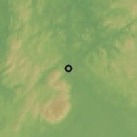 Shaded relief of the 60 km around Fougamou, drawn from the GMTED2010 grid