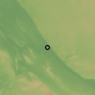 Shaded relief of the 60 km around Tchibanga, drawn from the GMTED2010 grid