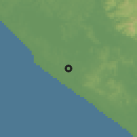 Shaded relief of the 60 km around Gamba, drawn from the GMTED2010 grid