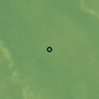 Shaded relief of the 60 km around Kango, drawn from the GMTED2010 grid