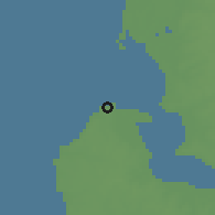 Shaded relief of the 60 km around Bakau, drawn from the GMTED2010 grid