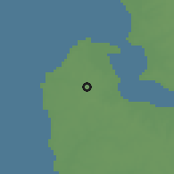 Shaded relief of the 60 km around Jamburr, drawn from the GMTED2010 grid