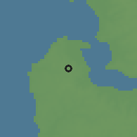 Shaded relief of the 60 km around Kerewan, drawn from the GMTED2010 grid