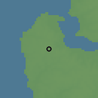 Shaded relief of the 60 km around Brikama, drawn from the GMTED2010 grid