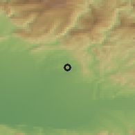 Shaded relief of the 52 km around Tskaltubo, drawn from the GMTED2010 grid