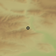Shaded relief of the 53 km around Tskneti, drawn from the GMTED2010 grid