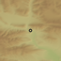 Shaded relief of the 53 km around Zahesi, drawn from the GMTED2010 grid