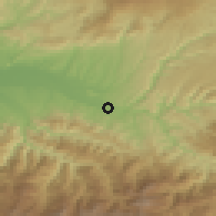 Shaded relief of the 53 km around Zestaphoni, drawn from the GMTED2010 grid